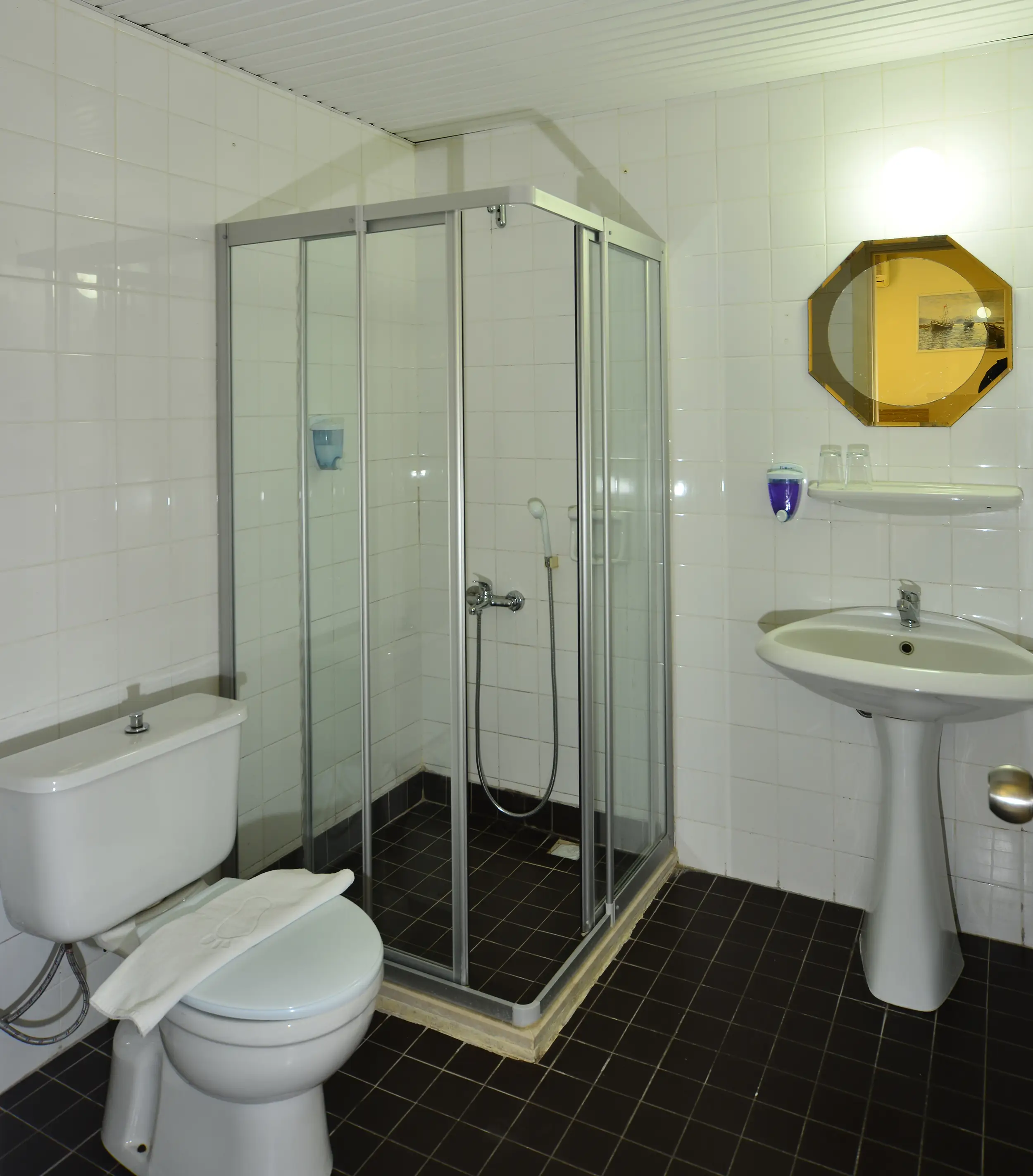 Studio apartment bathroom at Prince Alanya Apart Hotel